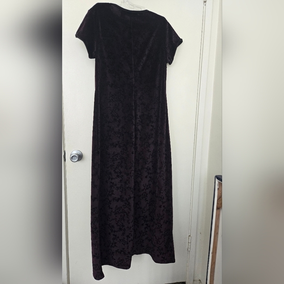 Jumping Joy Vintage Maxi Velor Floral Black Purple Large - Picture 3 of 3